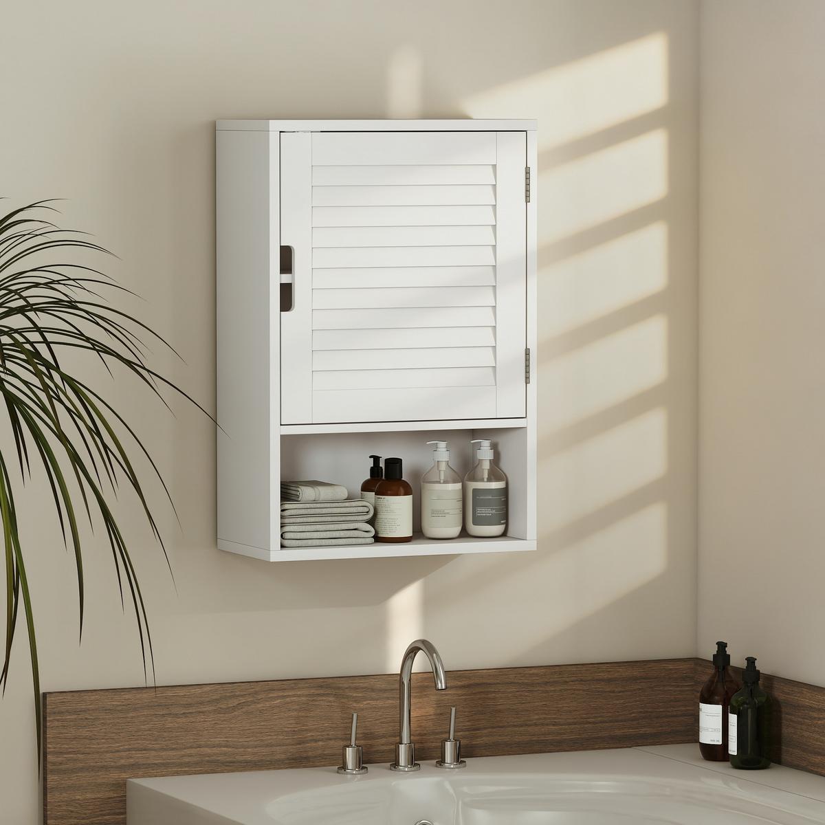 HÄNGESCHRANK MDF Weiß - Weiß, Holzwerkstoff (20/60/40cm) - HOMCOM