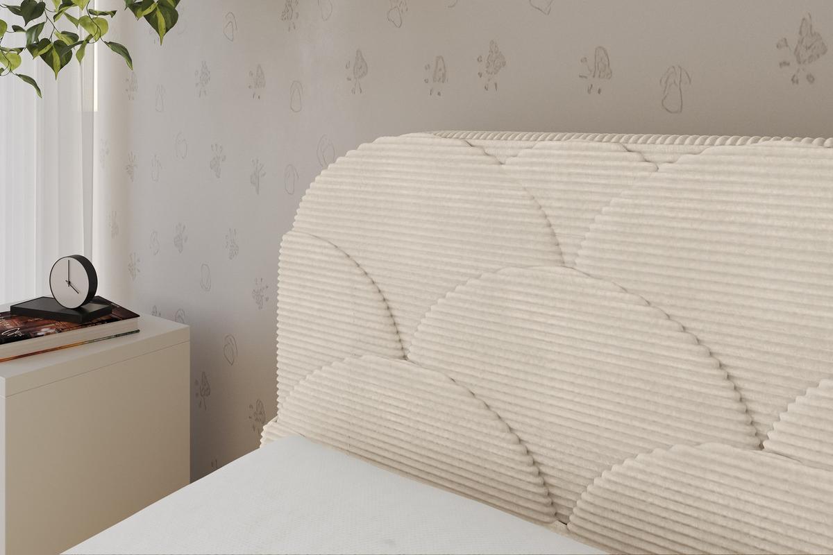 EINZELLBETT Jugendbett mit Bettkasten, Rechts - ELRY 100x200 Beige - Kaschmir, Holzwerkstoff/Textil (100/200cm) - ALTDECOR