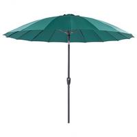 SONNENSCHIRM smaragdgrün 255 cm Baia - Schwarz/Grün, Textil (255/255cm) - Beliani