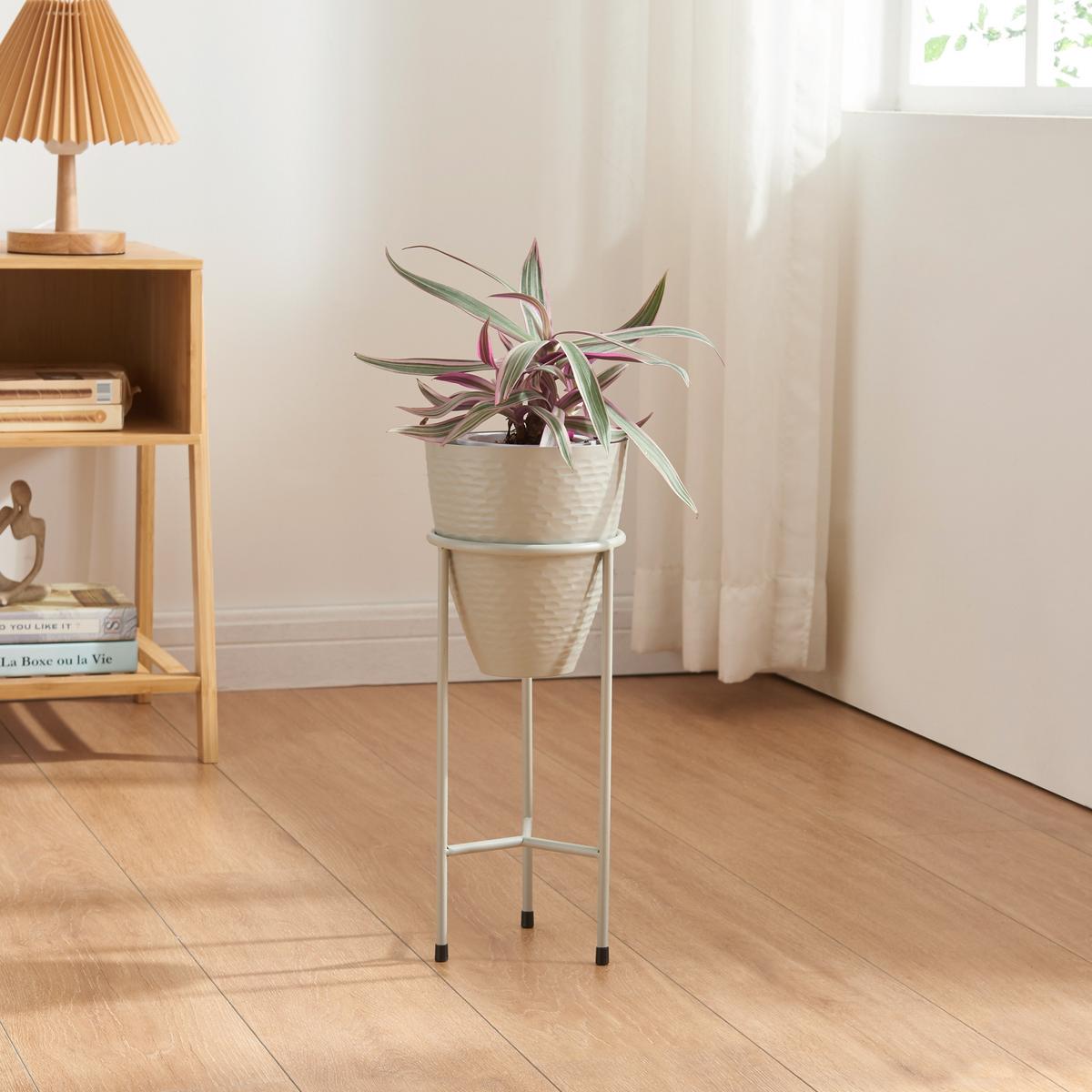 BLUMENSTÄNDER Asten - Hellgrau, Metall (16/16/40.5cm) - [en.casa]