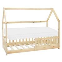KINDERBETT mit Dach und Matratze 80x160 cm Natur - Naturfarben, Holz (80/160cm) - ML-DESIGN