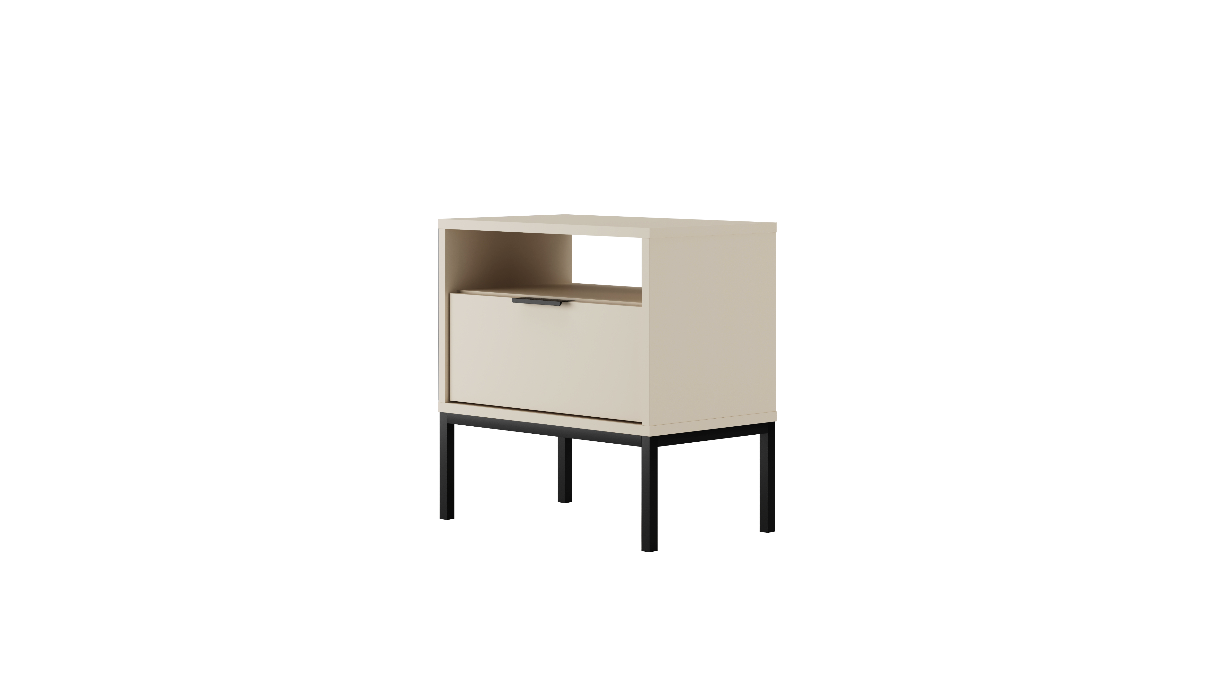 NACHTSCHRANK Austin 33/56,4/55 cm - Kaschmir/Schwarz, Holzwerkstoff (33/56/55cm) - RAUMHIRSCH FURNITURE