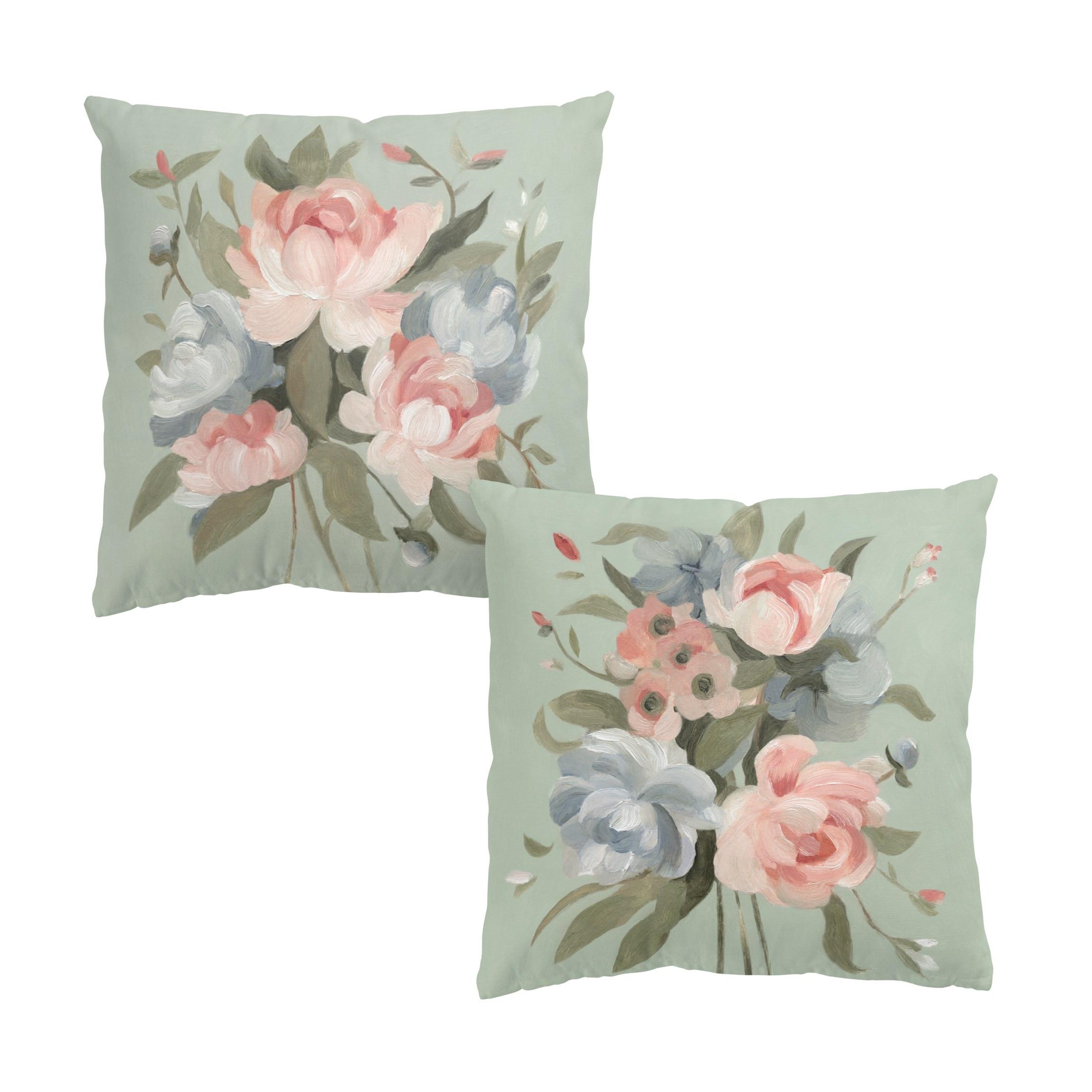 DEKOKISSEN 2er-Set Bouquet in Pastell Set I 50/50 cm - Rosa, Textil (50/50cm) - Bilderwelten