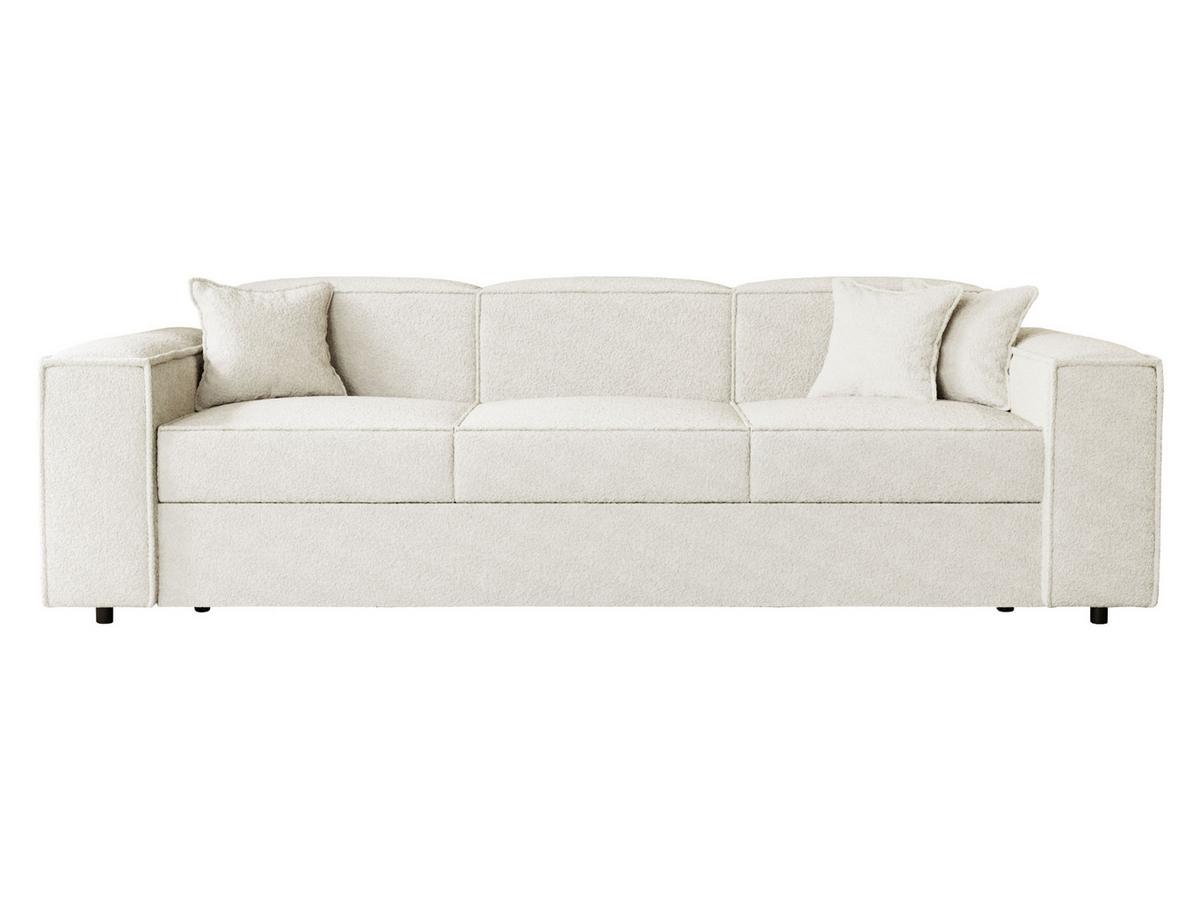 SCHLAFSOFA Santos Boucle - Creme/Schwarz, Holzwerkstoff/Kunststoff (252/79/88cm) - MIRJAN24