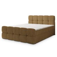 BOXBETT BRUME 160x200 cm mit Matratze und Topper, H2+H3 - Orange - Orange, Holz (160/200cm) - MASSENO