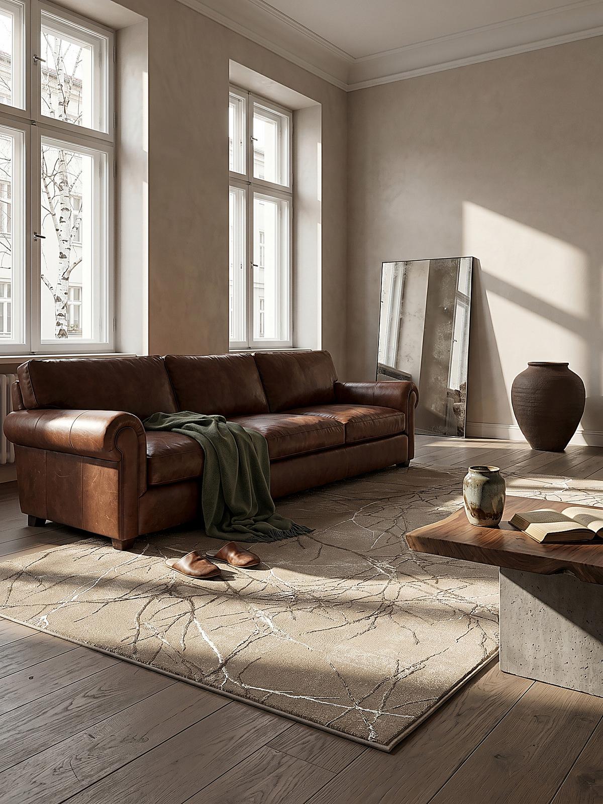 KURZFLORTEPPICH Abstrakt KAVALA Polyester Beige 200 x 290 cm - Beige, Textil (200/290cm) - KADIMA DESIGN