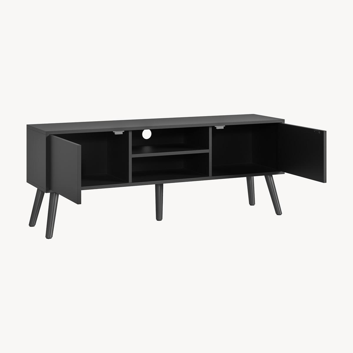 LOWBOARD Eskilstuna - Dunkelgrau, Holz/Holzwerkstoff (120/46.5/29.5cm) - [en.casa]