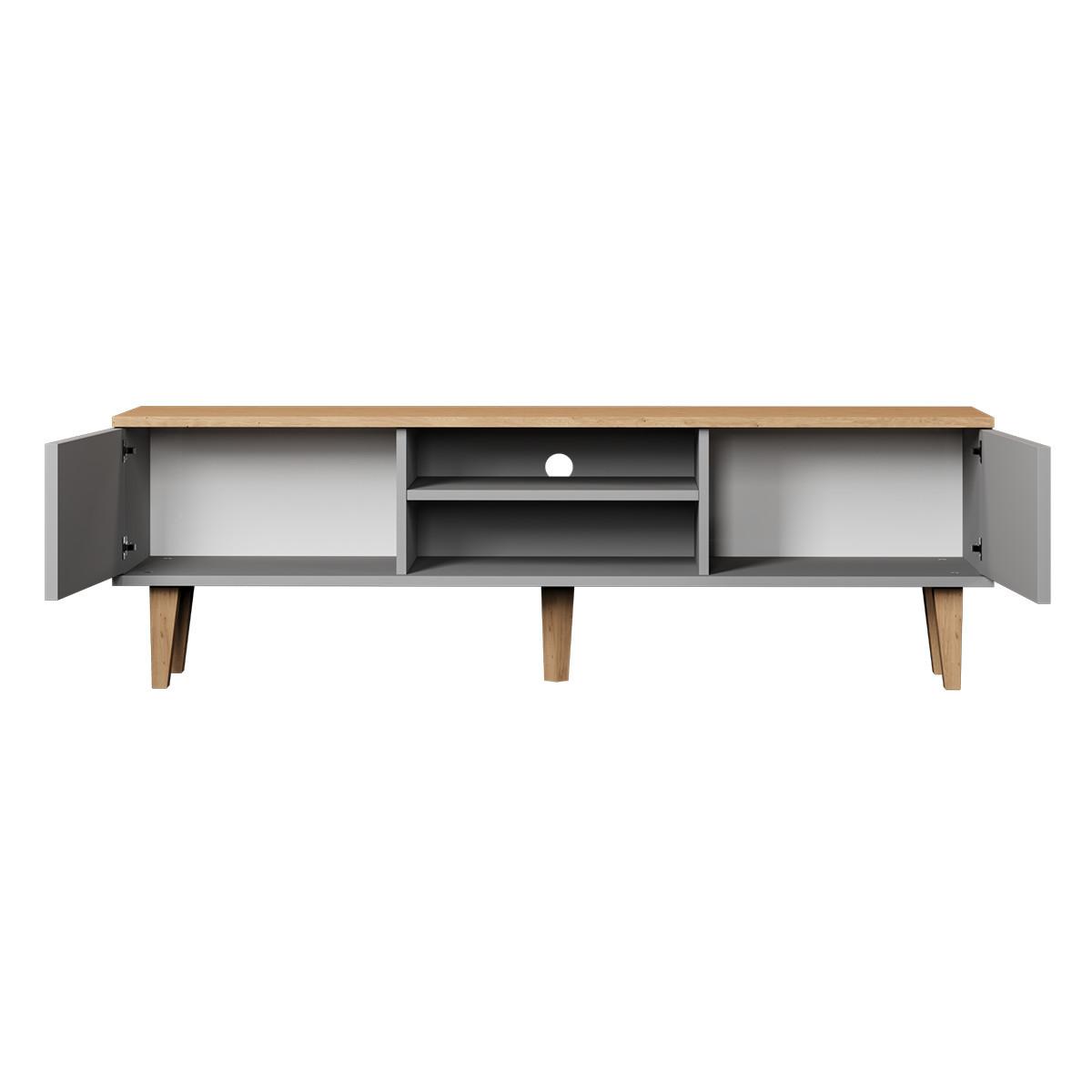 TV-MÖBEL Denver Grau - Grau, Holzwerkstoff (35/47/160cm) - Petits-meubles