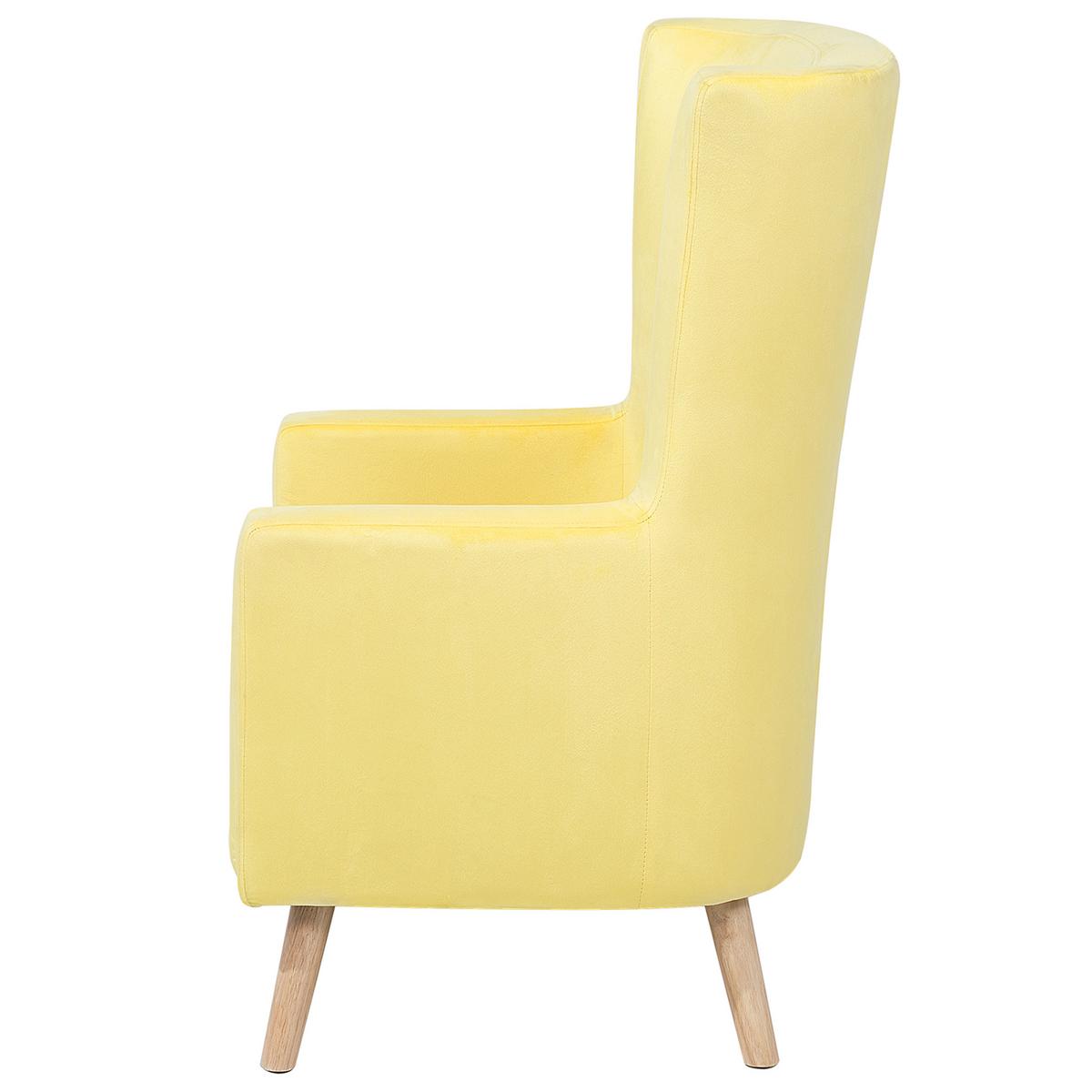 OHRENSESSEL Gelb Oneida - Gelb/Braun, Textil (74/108/60cm) - Beliani