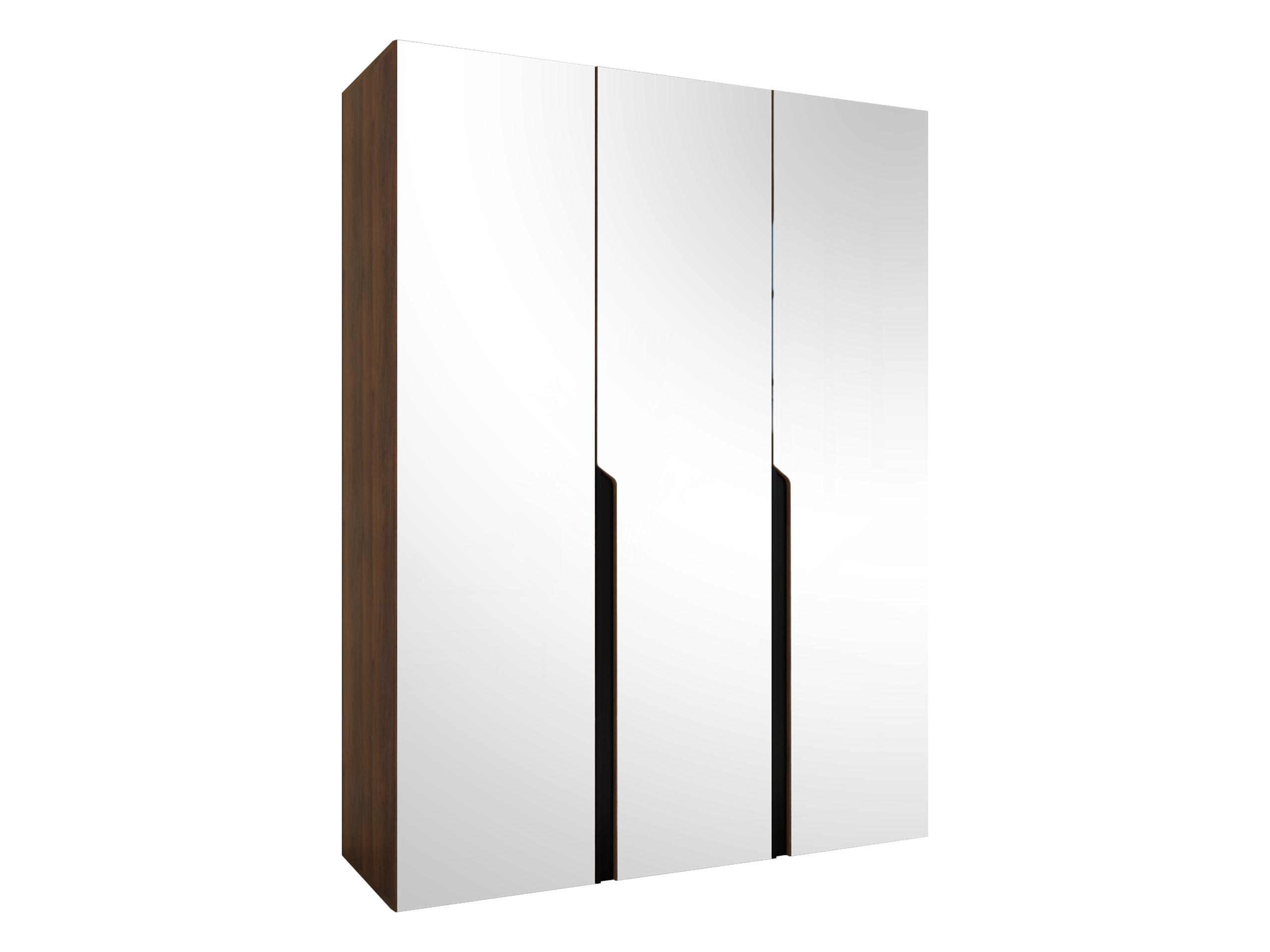 DREHTÜRENSCHRANK Mila III 150 - Nussbaumfarben/Schwarz, Holzwerkstoff/Kunststoff (150/202/52cm) - MIRJAN24