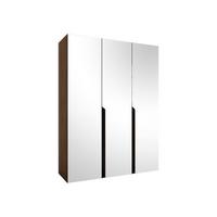 DREHTÜRENSCHRANK Mila III 150 - Nussbaumfarben/Schwarz, Holzwerkstoff/Kunststoff (150/202/52cm) - MIRJAN24