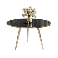 COUCHTISCH SOLEIL GOLD Schwarz Hochglanz, 70cm - Schwarz, Holzwerkstoff (70/70/47cm) - Lookway