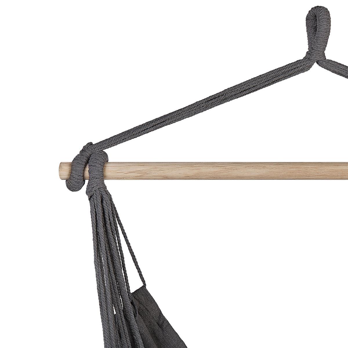 HÄNGESSESSEL Makramee Baumwolle grau Bonea - Grau, Textil (95/125/55cm) - Beliani