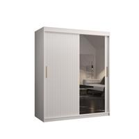 SCHWEBETÜRENSCHRANK 200/150/62 2-türig - Goldfarben/Weiß, Holz/Kunststoff (150/200/62cm) - MÖBEL KRYSPOL