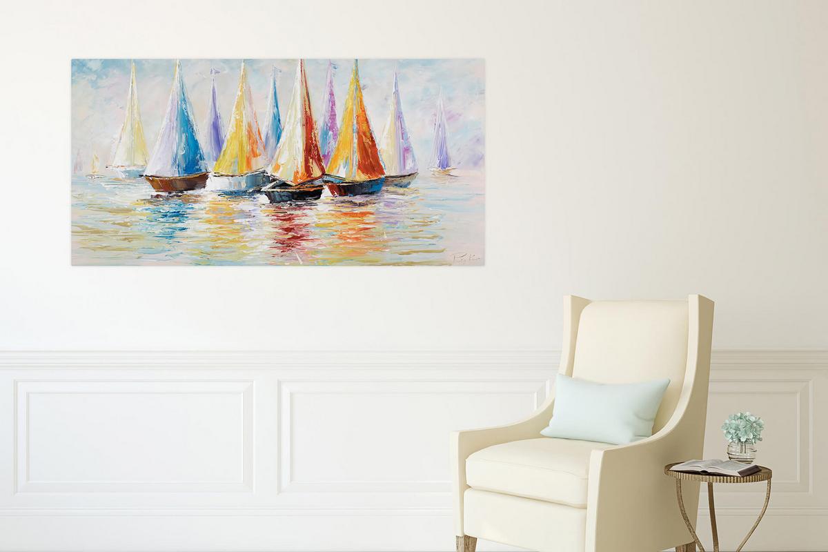 ÖLGEMÄLDE 120/60 cm - Multicolor/Weiß, Holz/Textil (120/60cm) - KUNSTLOFT