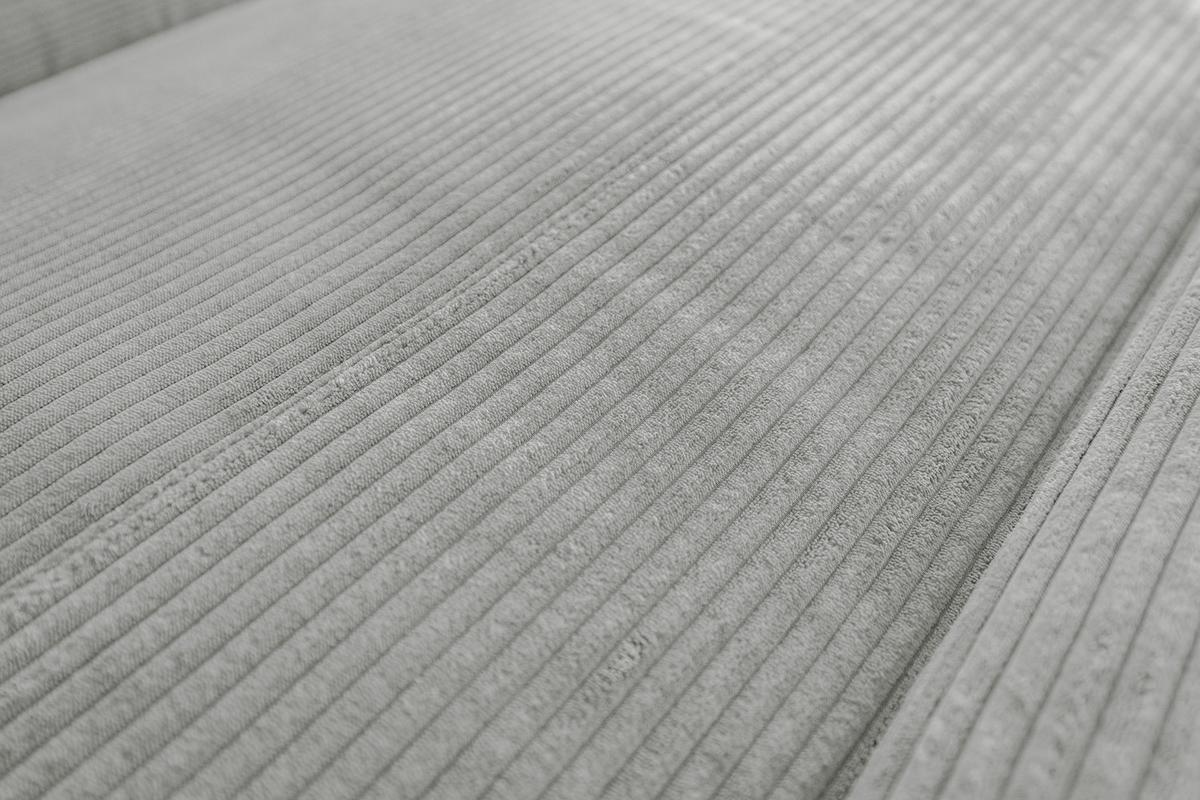 ECKSOFA LAISKA Hellgrau Cord - Hellgrau/Schwarz, Textil/Metall (282/177cm) - KAWOLA