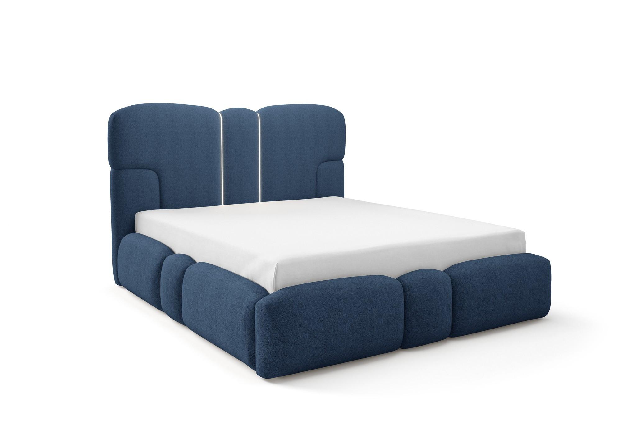 POLSTERBETT Jordan - Blau, Holzwerkstoff/Textil (120/200cm) - Fun Möbel