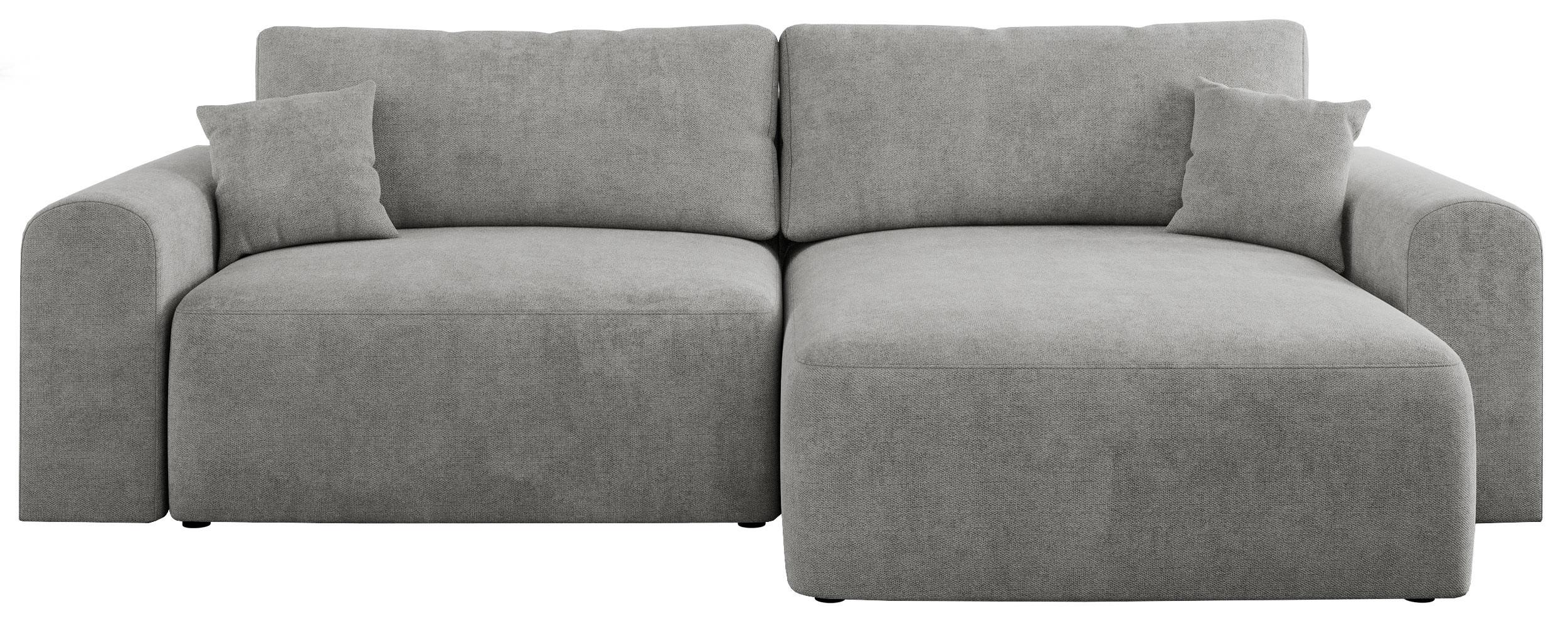 ECKSOFA NELSON Hellgrau Struktur - Hellgrau/Schwarz, Kunststoff/Textil (274/152cm) - MKS