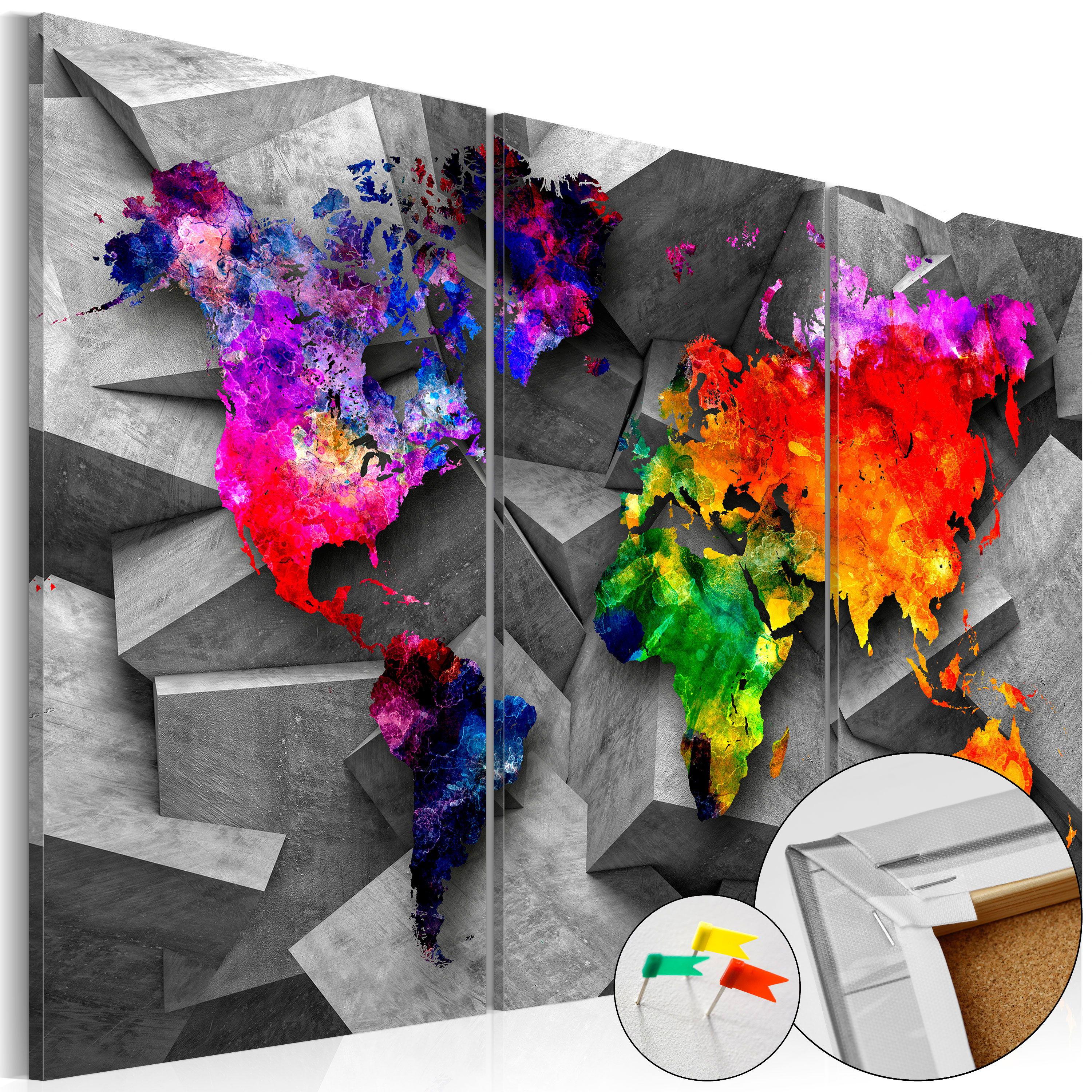PINNWANDBILDER Bunt 120/80 cm - Multicolor/Grau, Naturmaterialien/Textil (120/80cm) - KUNSTLOFT