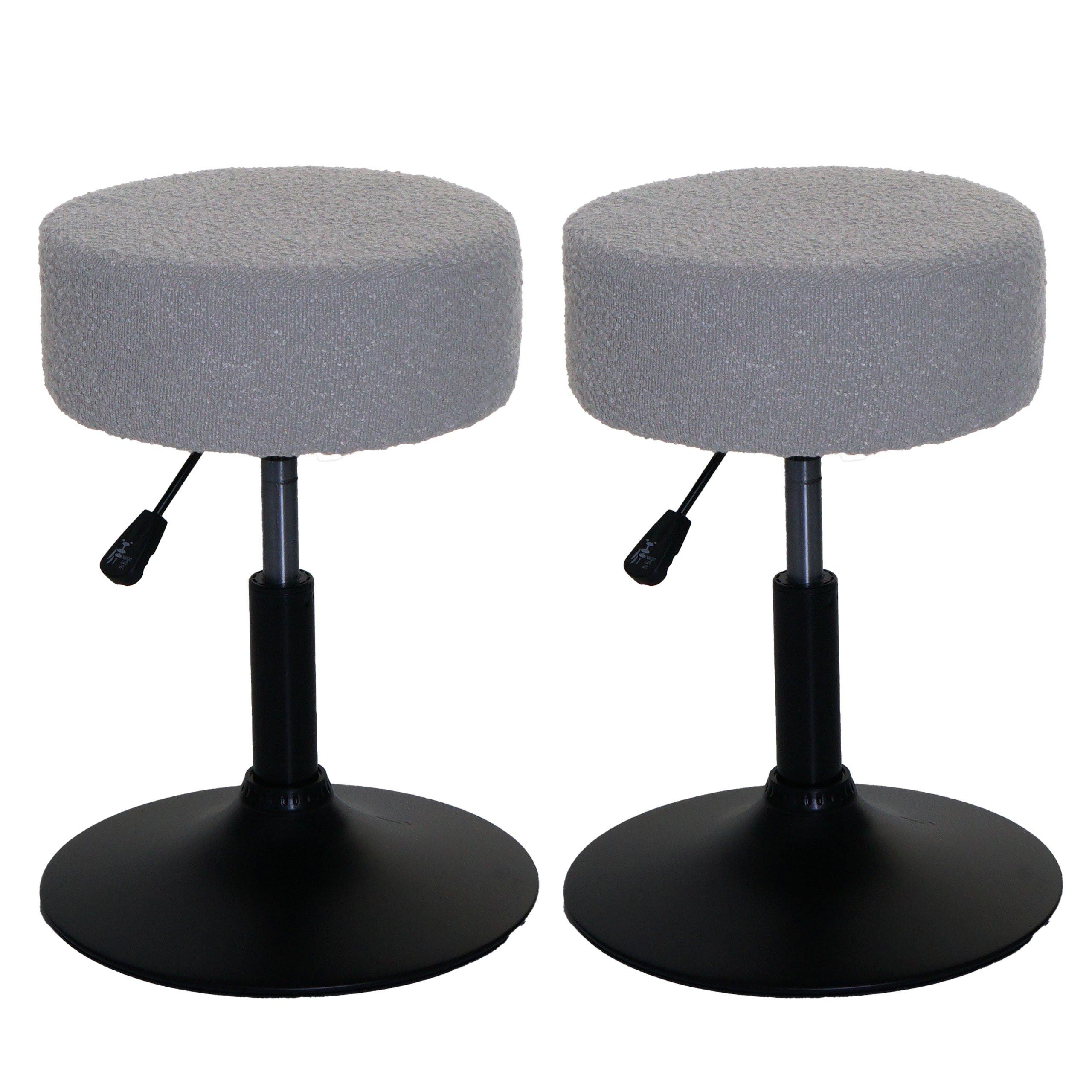 HOCKER Hellgrau 2er-Set - Hellgrau, Textil (37/57/37cm) - MCW