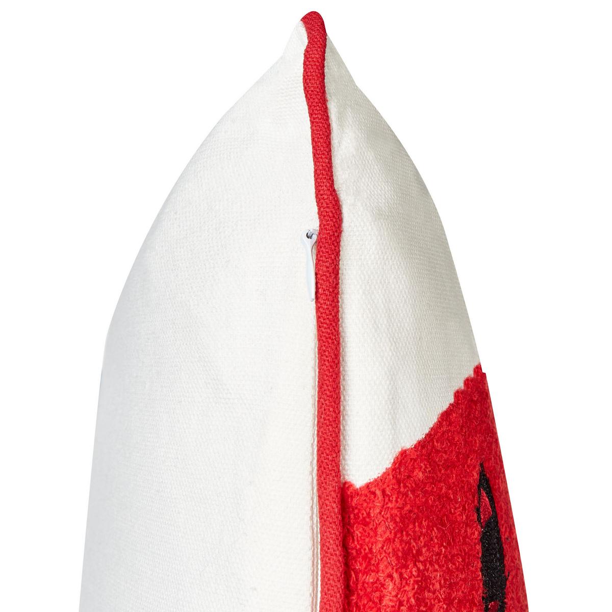 DEKOKISSEN 2er-Set Weiß 45/45 cm Periwinkle - Pink/Rot, Naturmaterialien (45/45cm) - Beliani