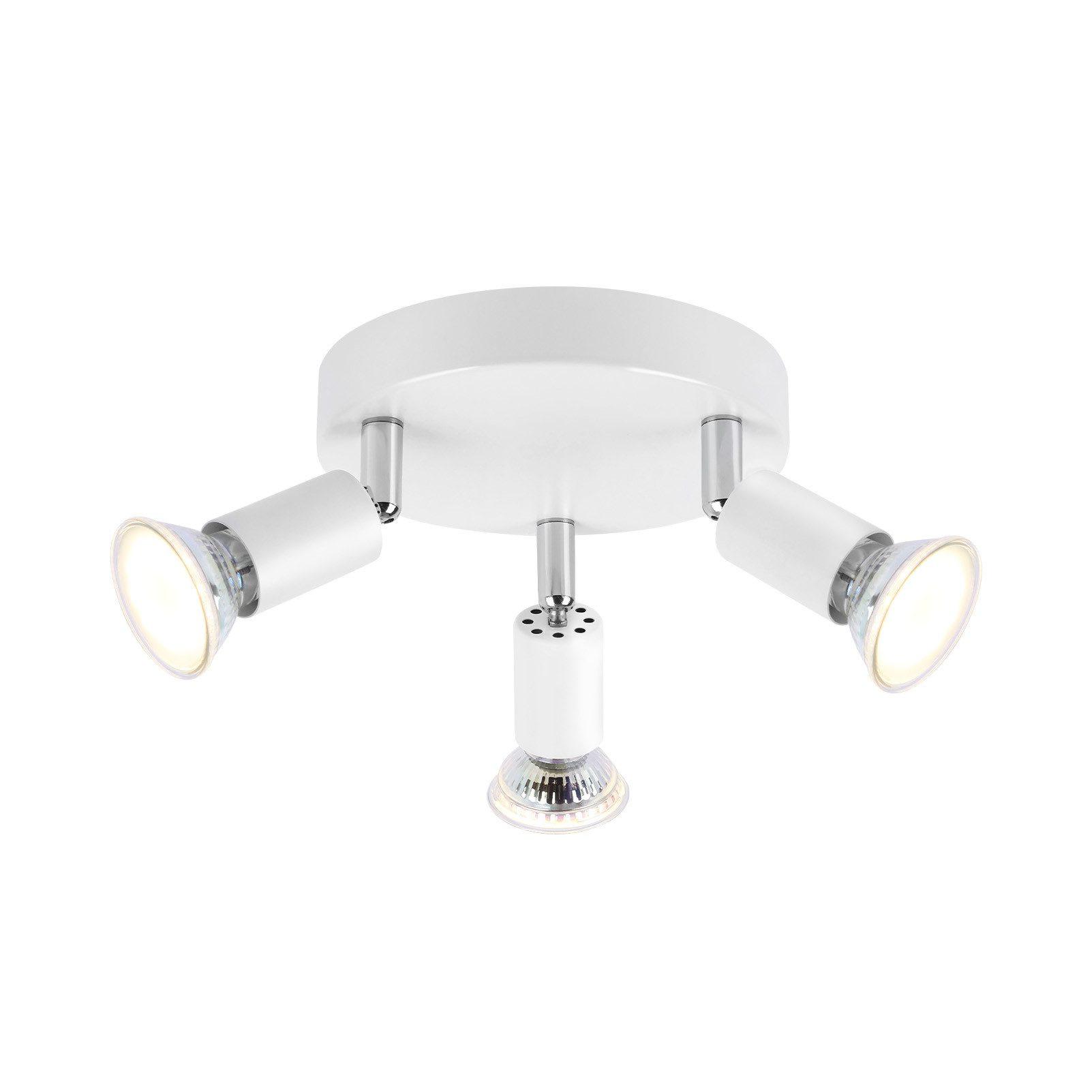 DECKENSTRAHLER Bamberg 3-flammig 15/15/10.4 cm - Weiß, Metall (15/15/10.4cm) - Nettlife