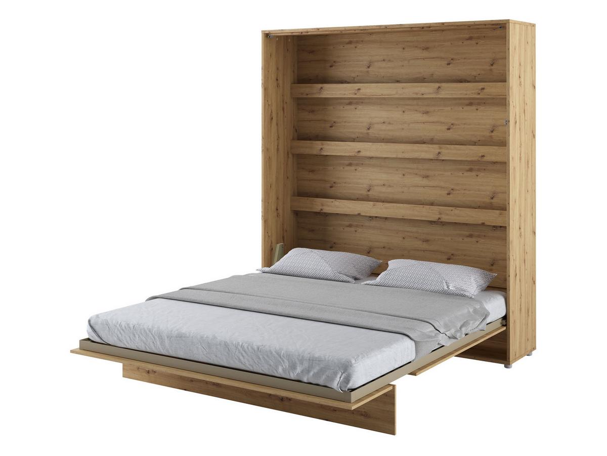 SCHRANKBETT Bed-Concept BC-13 180x200 mit weißer LED Beleuchtung - Eiche Artisan/Grau, Holz/Holzwerkstoff (180/200cm) - MIRJAN24