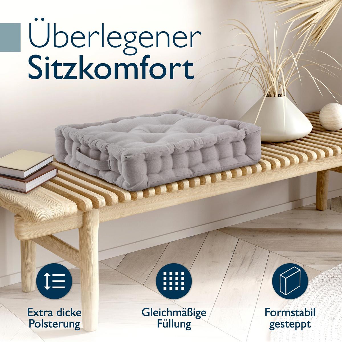 STUHLKISSEN Mila 50/50/10cm Taupe (4tlg) - Taupe, Textil (50/50/10cm) - Beautissu 