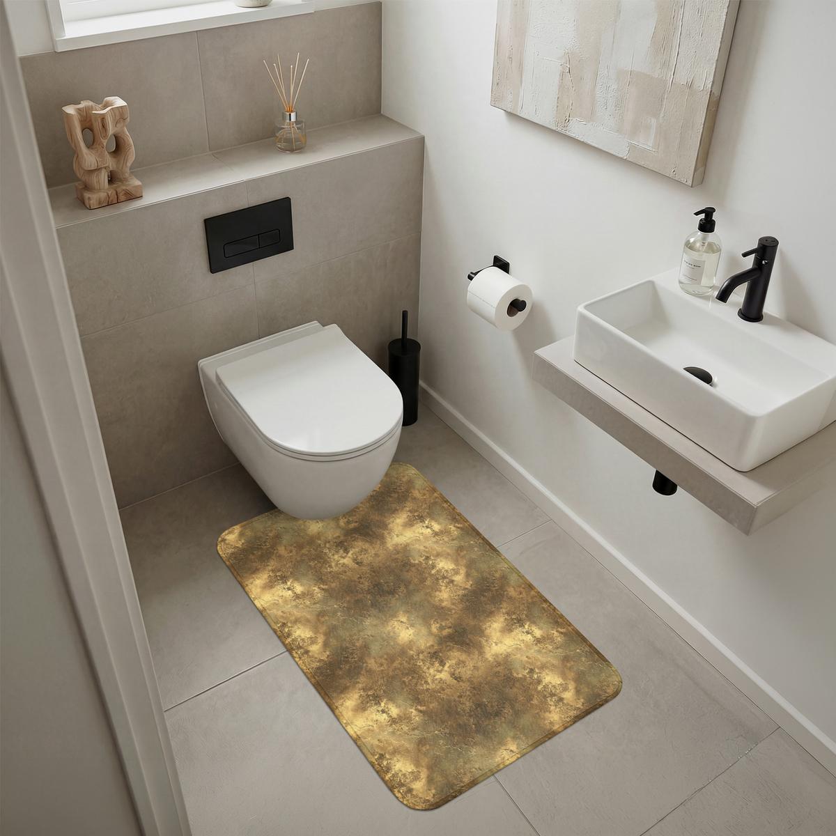 BADEMATTE Antik - Metallic-Look - Gold 60x90 cm - Goldfarben, Textil (60/90cm) - OnlyWow