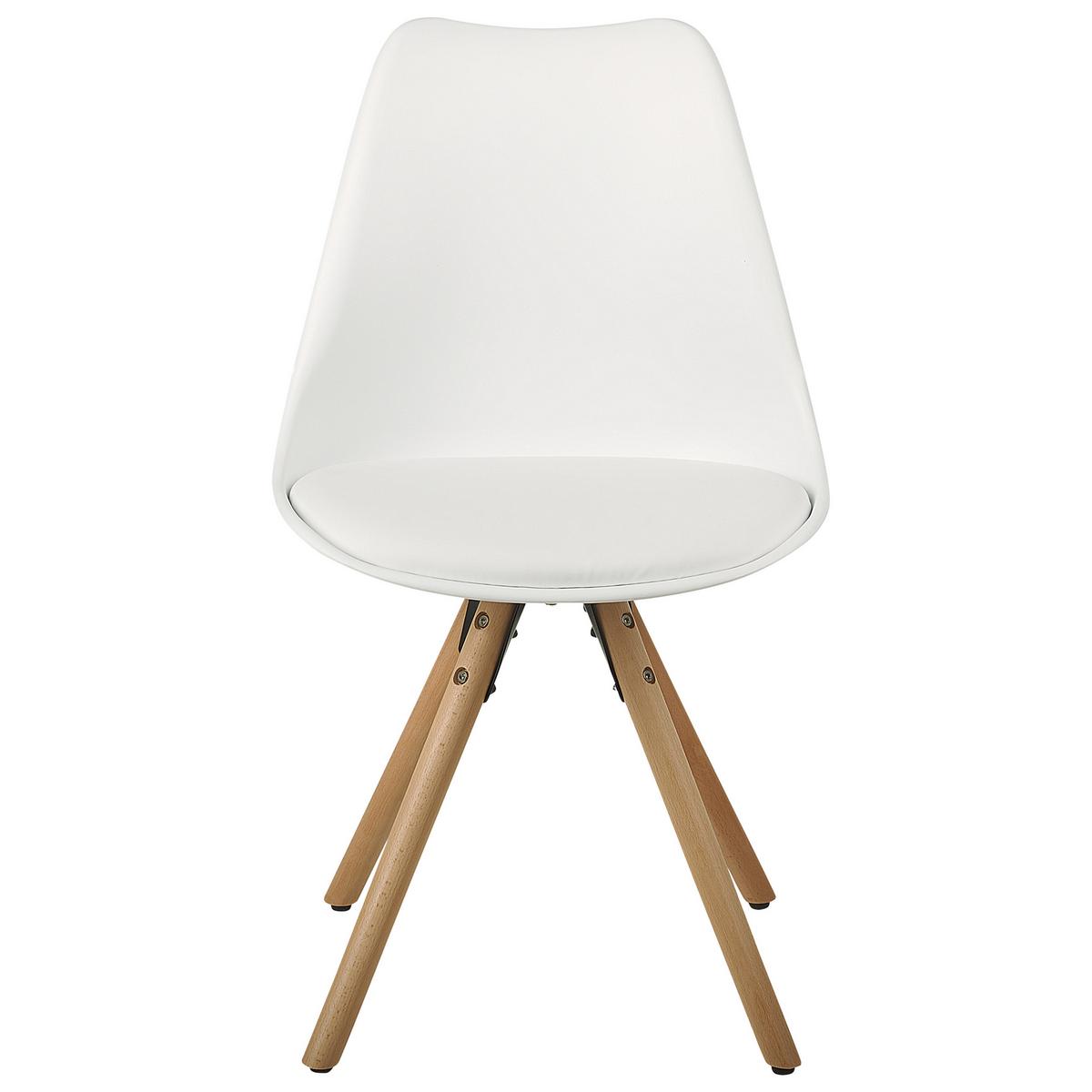 ESSZIMMERSTUHL 2er-Set Kunststoff Weiß Dakota - Weiß, Holz/Kunststoff (49/86/45cm) - Beliani