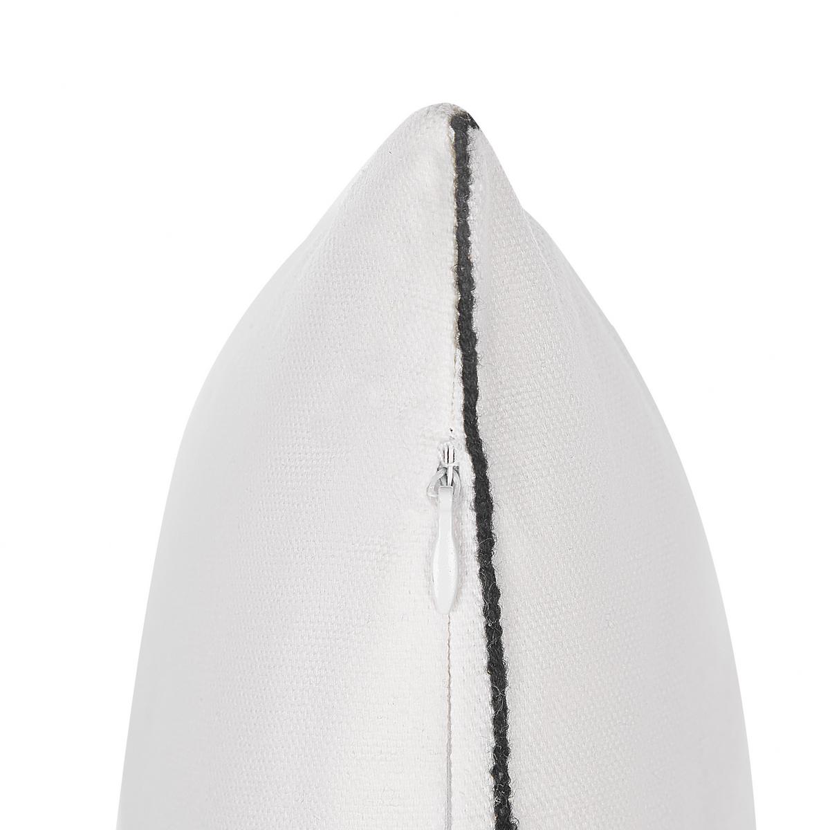 DEKOKISSEN 2er-Set Weiß 45/45 cm Shadrack - Weiß, Naturmaterialien/Textil (45/45cm) - Beliani