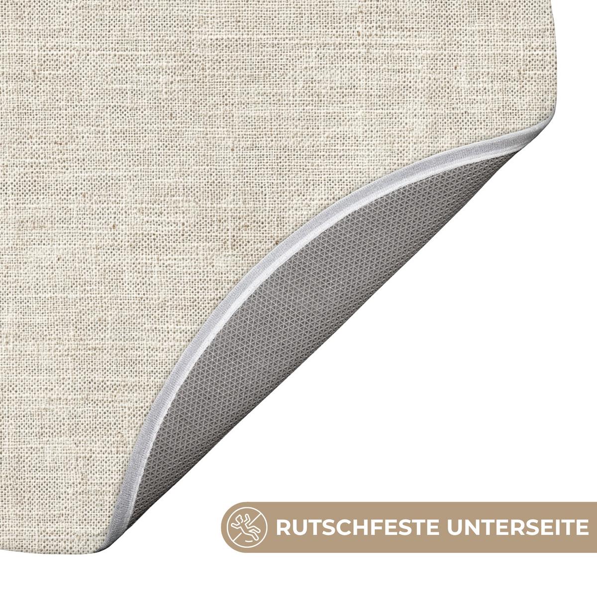 BADEMATTE Leinen - Textur - Beige Badvorleger 70x70 cm - Beige, Textil (70/70cm) - OnlyWow