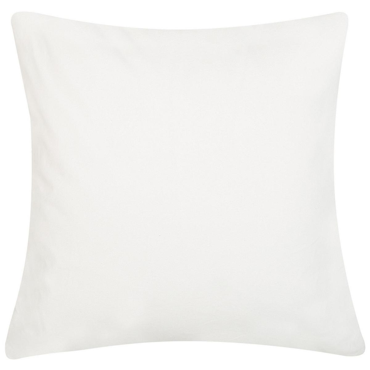 DEKOKISSEN 2er-Set Weiß 45/45 cm Ruscus - Weiß, Naturmaterialien/Textil (45/45cm) - Beliani