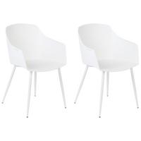 ESSZIMMERSTUHL 2er-Set Kunststoff Weiß Fonda - Weiß, Kunststoff/Metall (57/83/51cm) - Beliani