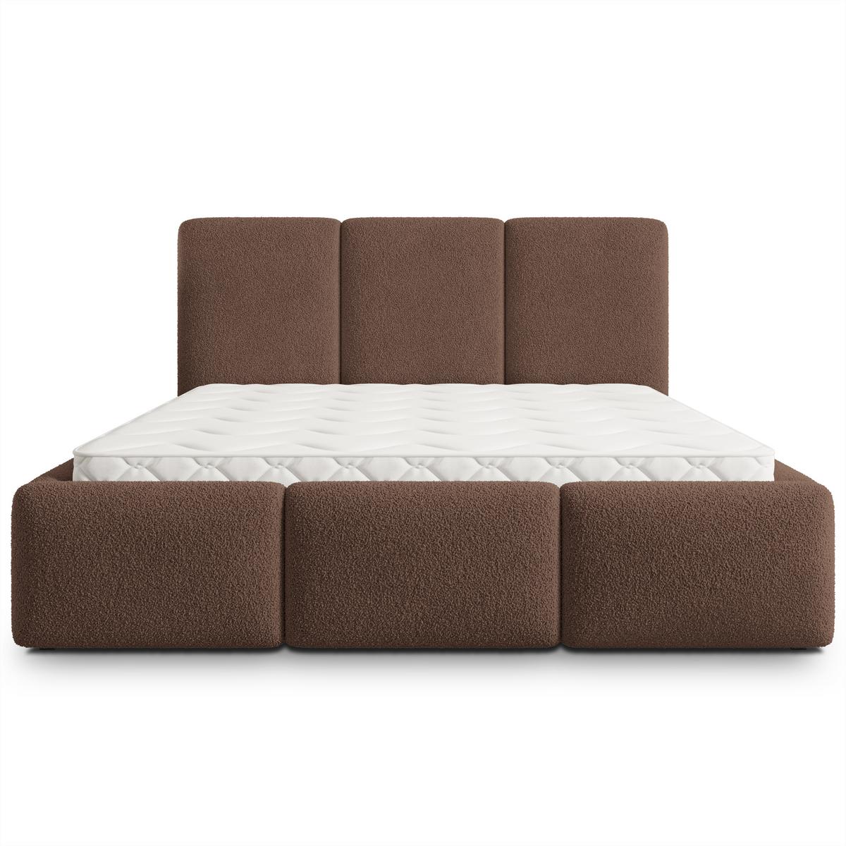 POLSTERBETT ARSIL 120x200 cm mit Bettkästen - Braun - Braun, Holz/Textil (120/200cm) - MASSENO