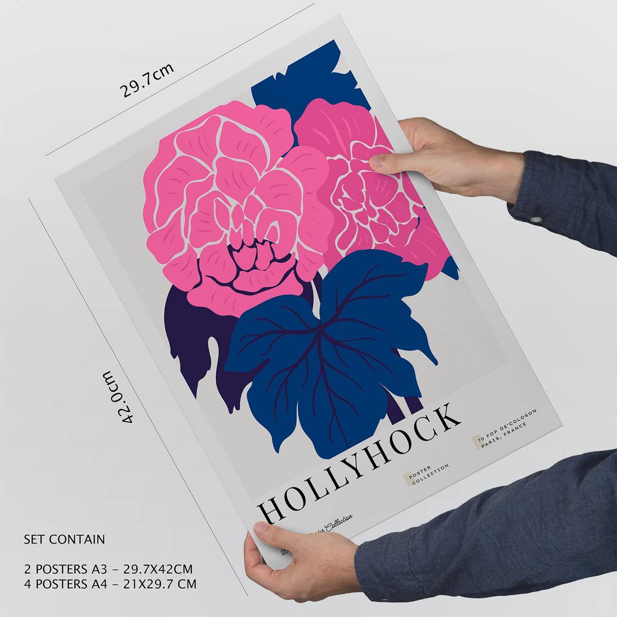 POSTER Set Mit 6 Blumen Gewächshaus Natur Und Botanikdrucke Für Innenarchitektur A3 & A4 Rahmen Aus Hellem Holz - Beige, Papier (29/3cm) - Nacnic