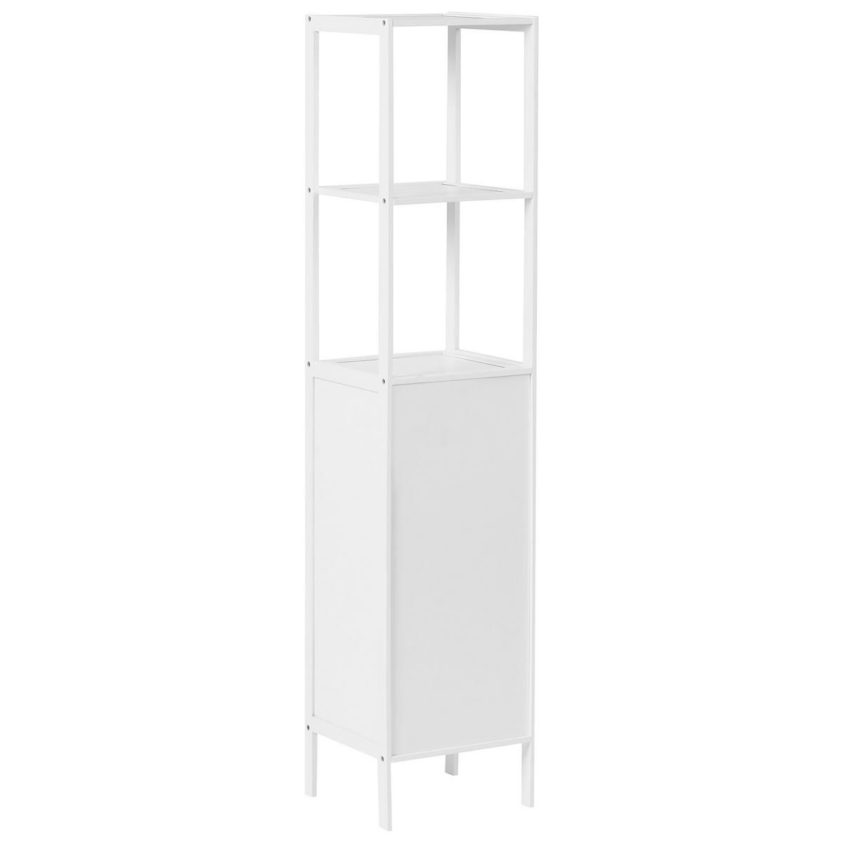 REGAL Bambus Weiß Owasso - Weiß, Holz (32/145/30cm) - Beliani