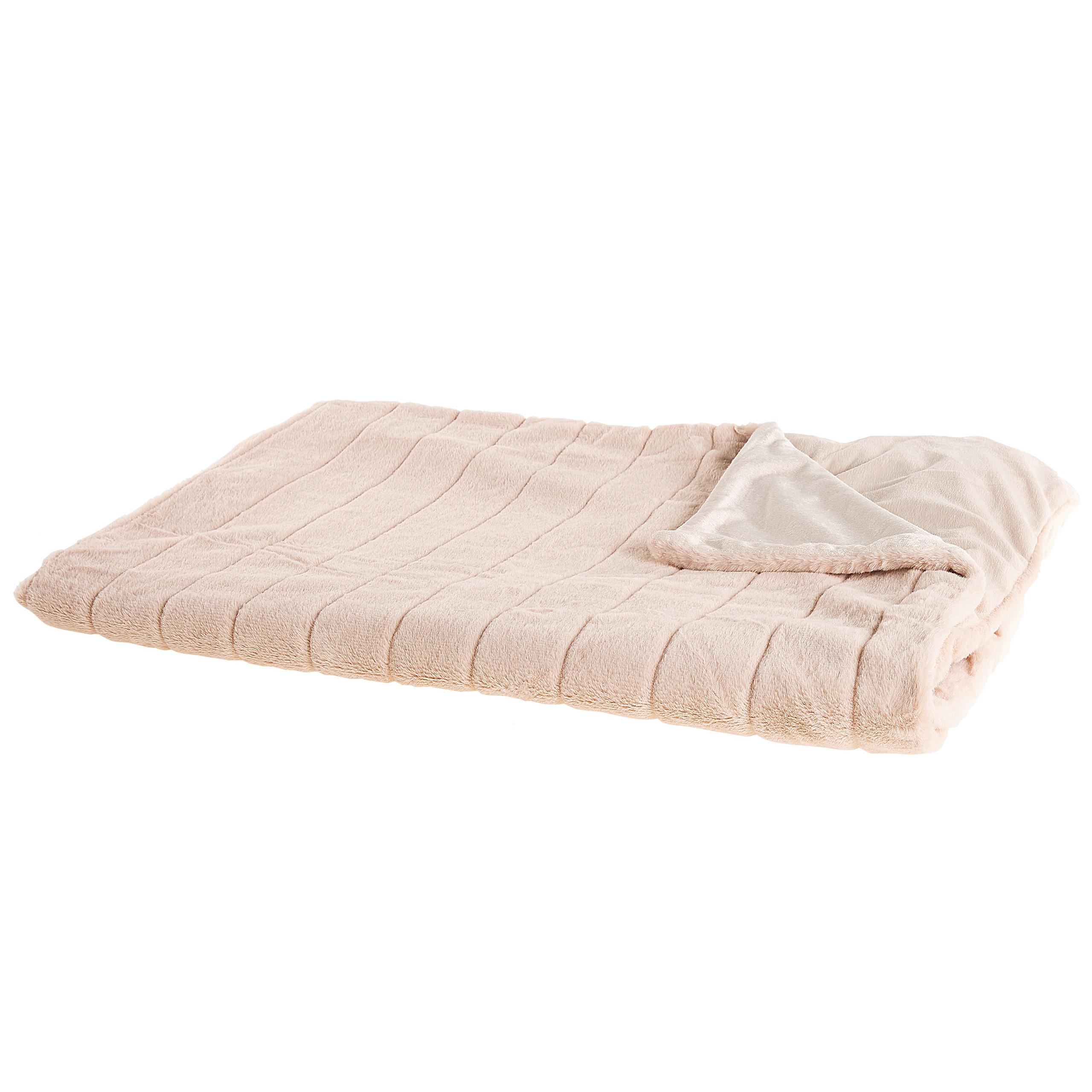 DECKE Pastellrosa Smahra 180/220 cm - Pink, Textil (180/220cm) - Beliani