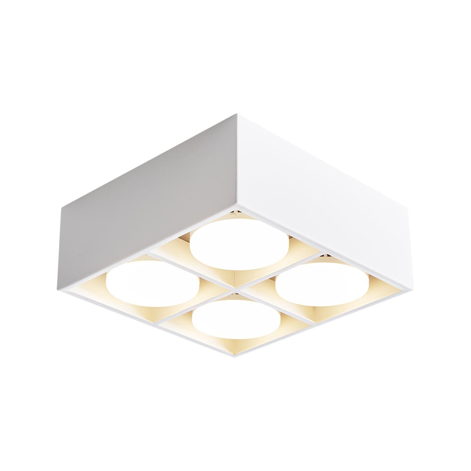 DECKENSTRAHLER Sanji 20/20/9cm - Weiß, Metall (20/20/9cm) - ZMH