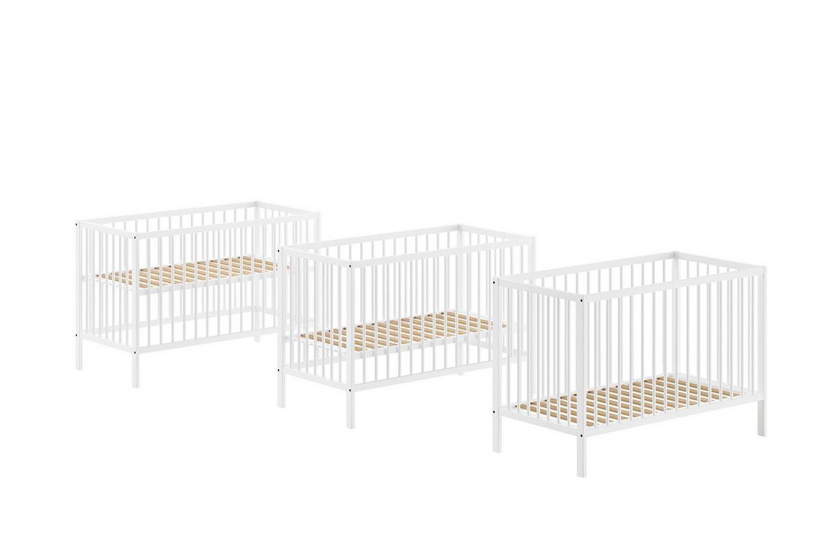 BABYBETT Kara-lynn 124x84x65 aus Massivholz in Buche Weiß - Weiß, Holz (60/120cm) - 58aufmkessel