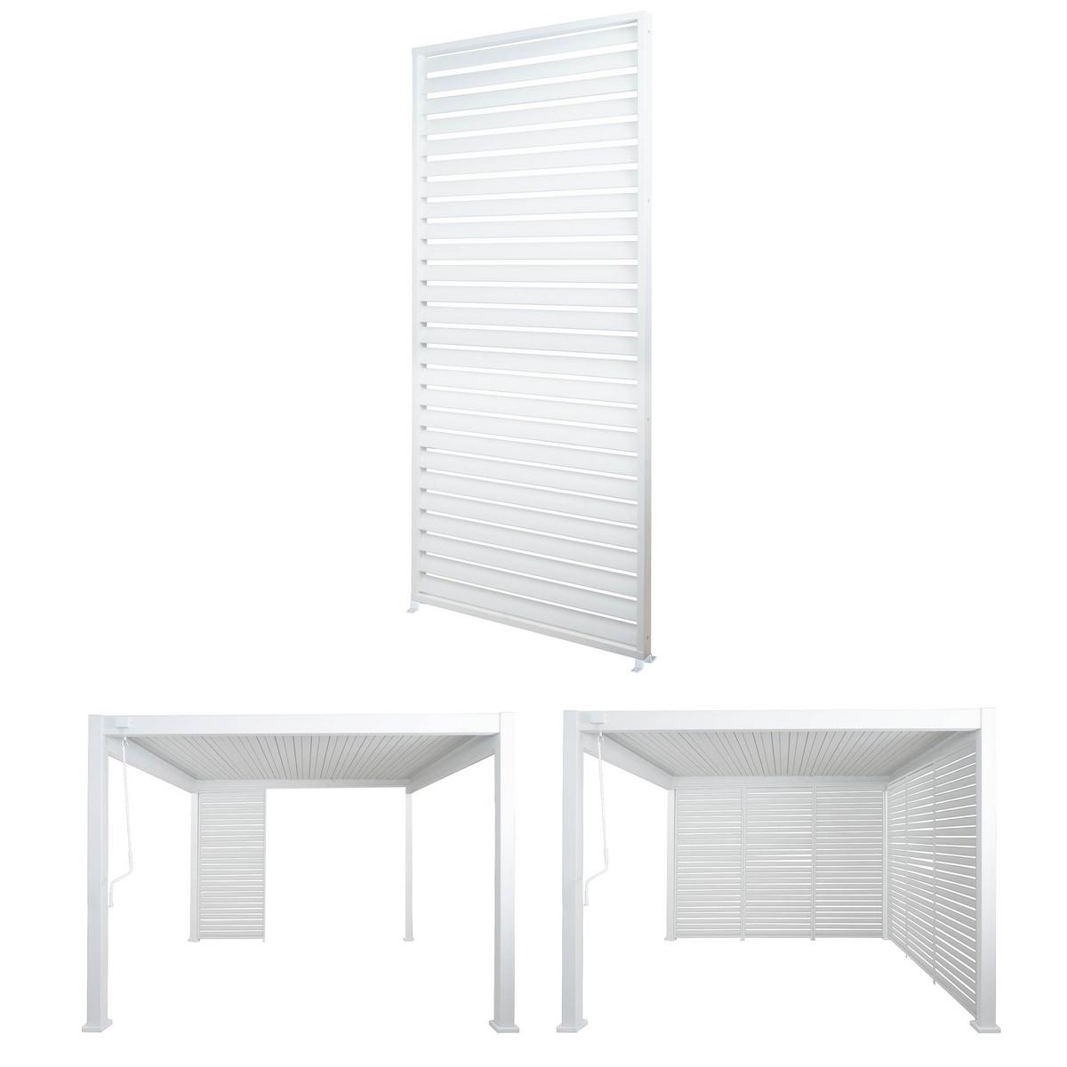 LAMELLENWAND FÜR PERGOLA Weiß - Weiß, Metall (94/213/15cm) - MCW