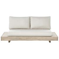GARTENSOFA 2-Sitzer zertifiziertes Akazienholz Beige Marettimo - Hellbraun/Beige, Holz (167/70/68cm) - Beliani