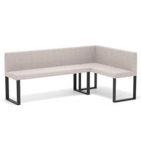 ECKBANK rechts SANA U Webstoff glatt, 142/196 cm Beige - Beige, Textil/Metall (142/196cm) - Idohome