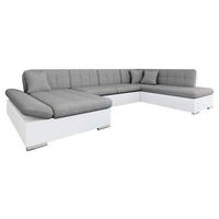 ECKSOFA Bergen, Seite: Links - Silberfarben/Weiß, Holz/Textil (345/76/205cm) - MIRJAN24