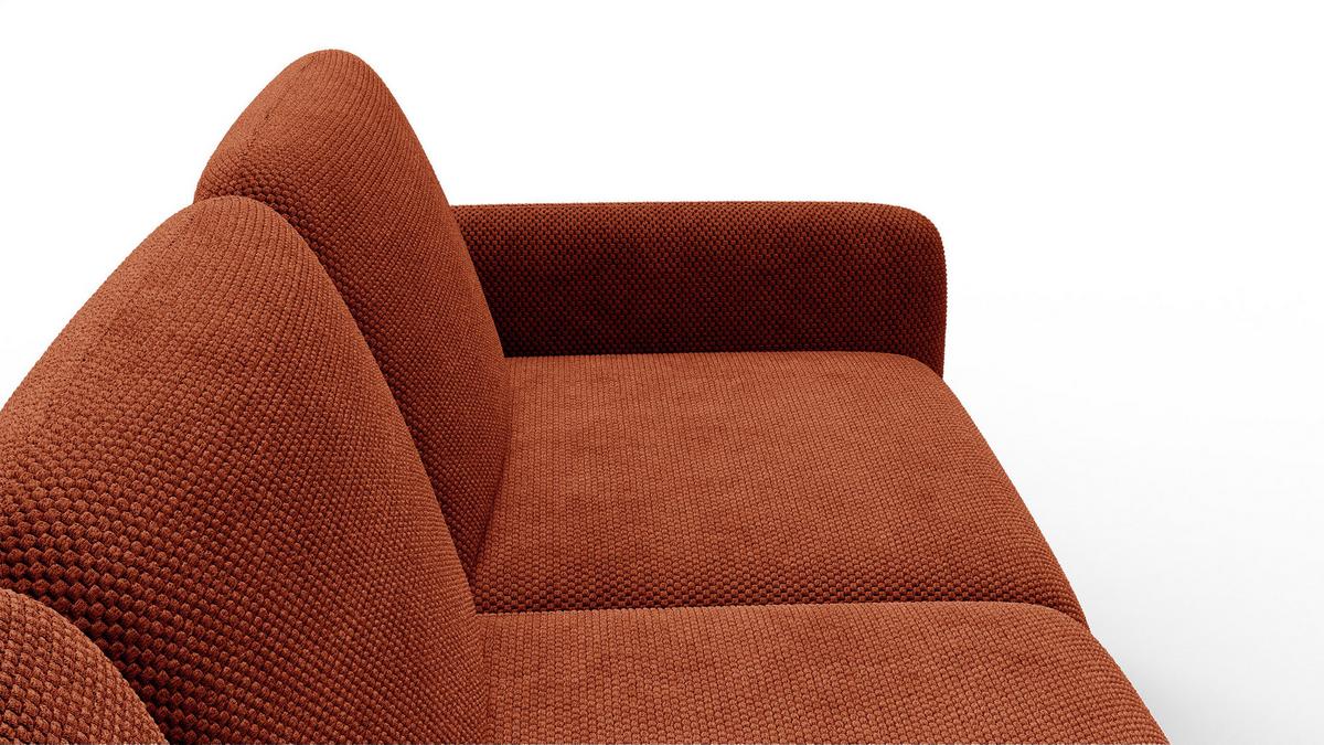 ECKSOFA FEBE 4-Sitzer links, dunkelorange - Dunkelorange/Schwarz, Holz/Textil (264/157cm) - Wozimo