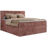 BOXSPRINGBETT TILIANO KING - 200/200 - Rosa Cord - H4 - Rosa, Holz/Textil (200/200cm) - MKS