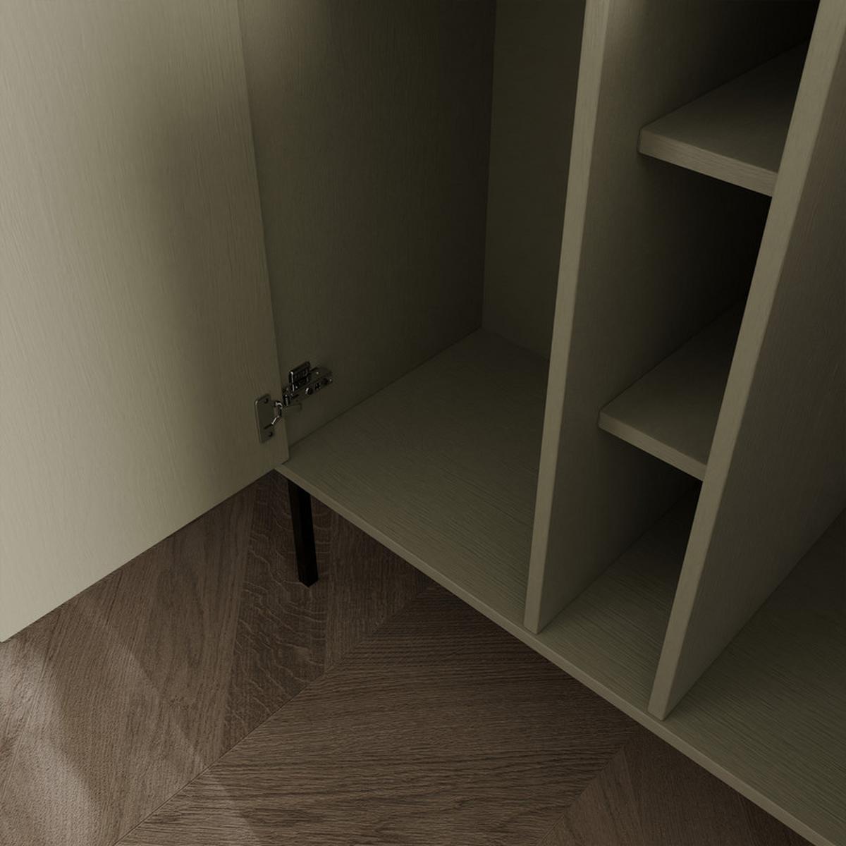 KOMMODE FLOW 157/41/95 cm, Eukalyptus - Eukalyptusholzfarben, Holzwerkstoff/Metall (157.7/95/40.8cm) - Idohome