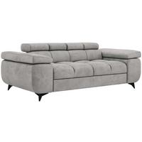 2-SITZER SOFA NIDELLO - Hellgrau Velvet - Hellgrau/Schwarz, Textil/Metall (194/70/97cm) - MKS