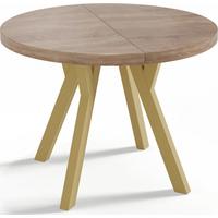 ESSTISCH Mateo runder ausziehbarer, Sonoma Eiche 100-150/100/76 cm - Goldfarben/Sonoma Eiche, Holz/Holzwerkstoff (100/150/76cm) - WFL GROUP