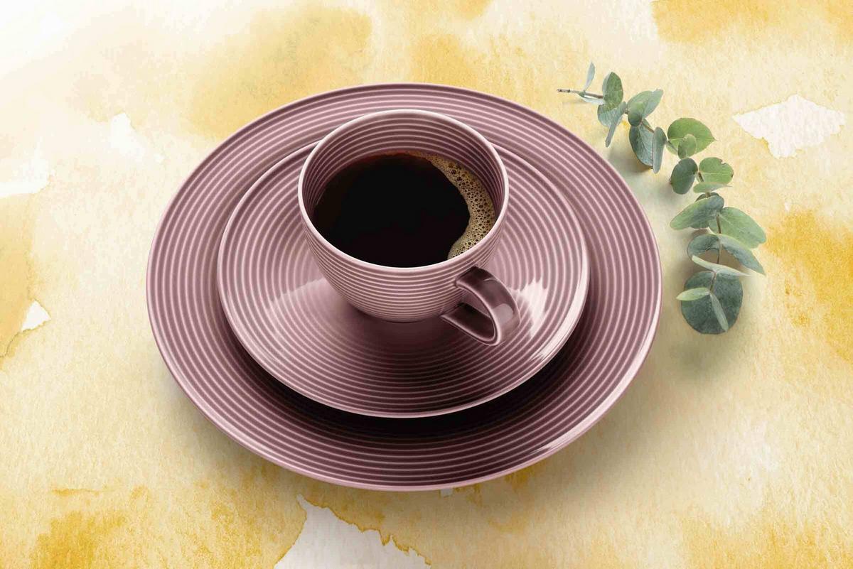 MILCHKAFFEETASSEN MIT UNTERTASSEN Beat Color Glaze Altrosa 350 ml 6er Set - Altrosa, Keramik (16.7/9.3/16.7cm) - Seltmann Weiden